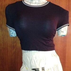 Classic Navy Blue Stretchy Women's Top